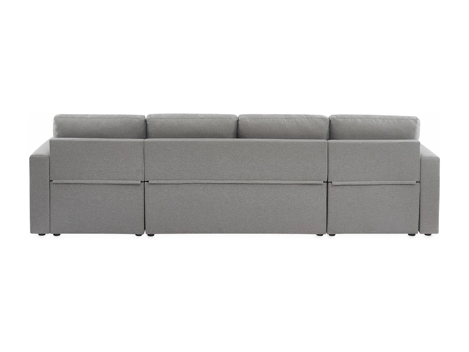 Divano letto panoramico in tessuto, 4 posti, grigio chiaro