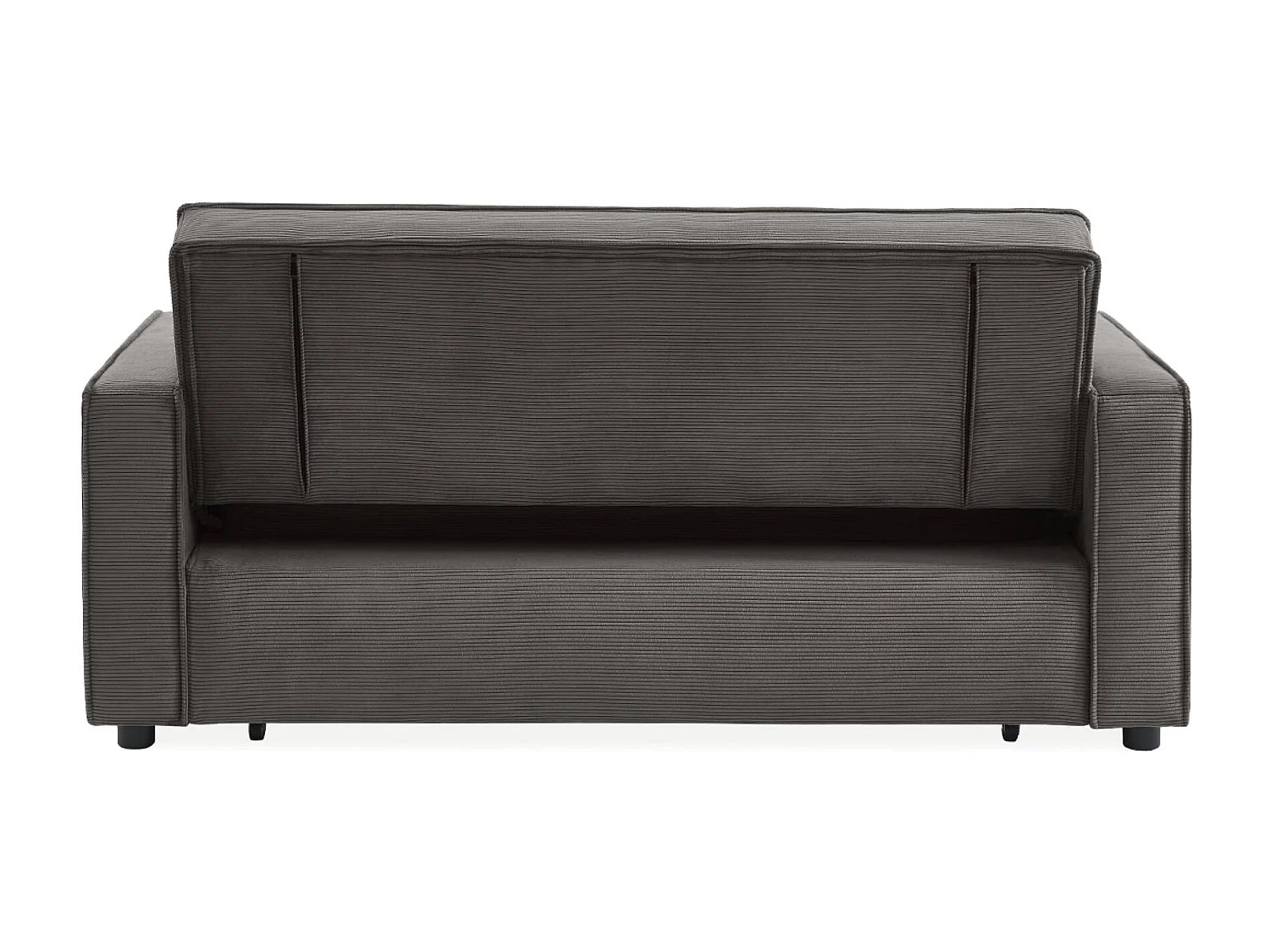 Canapé convertible 3 places gris velours côtelé. banquette. lit. canapé