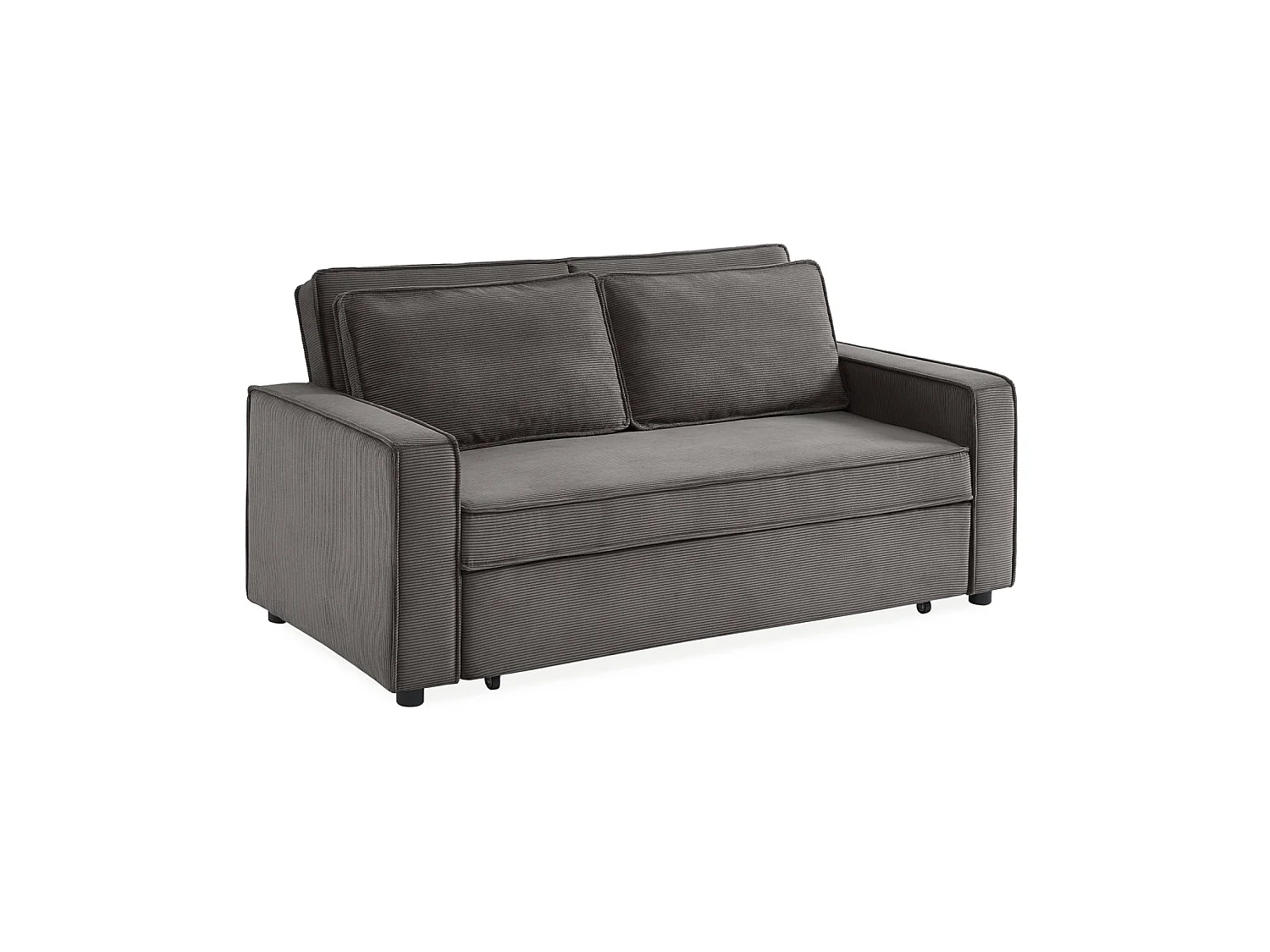 Sofá cama de pana, 2 plazas gris