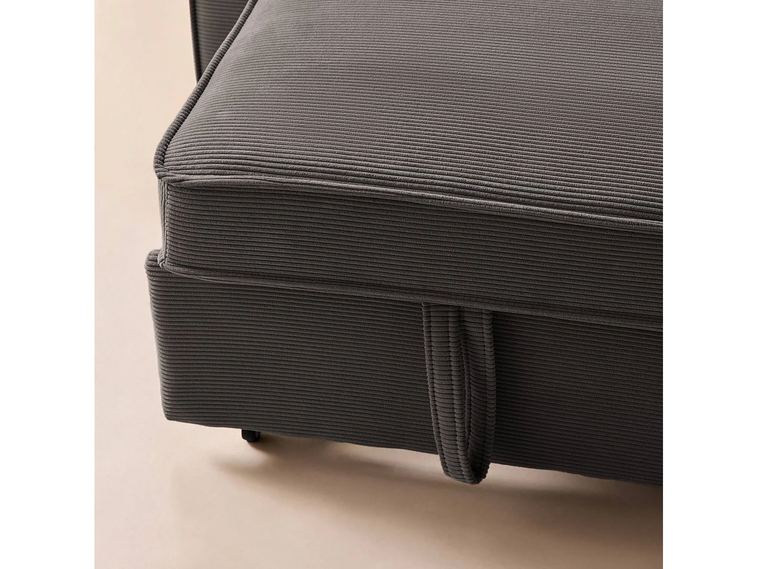 Sofá cama de pana, 2 plazas gris