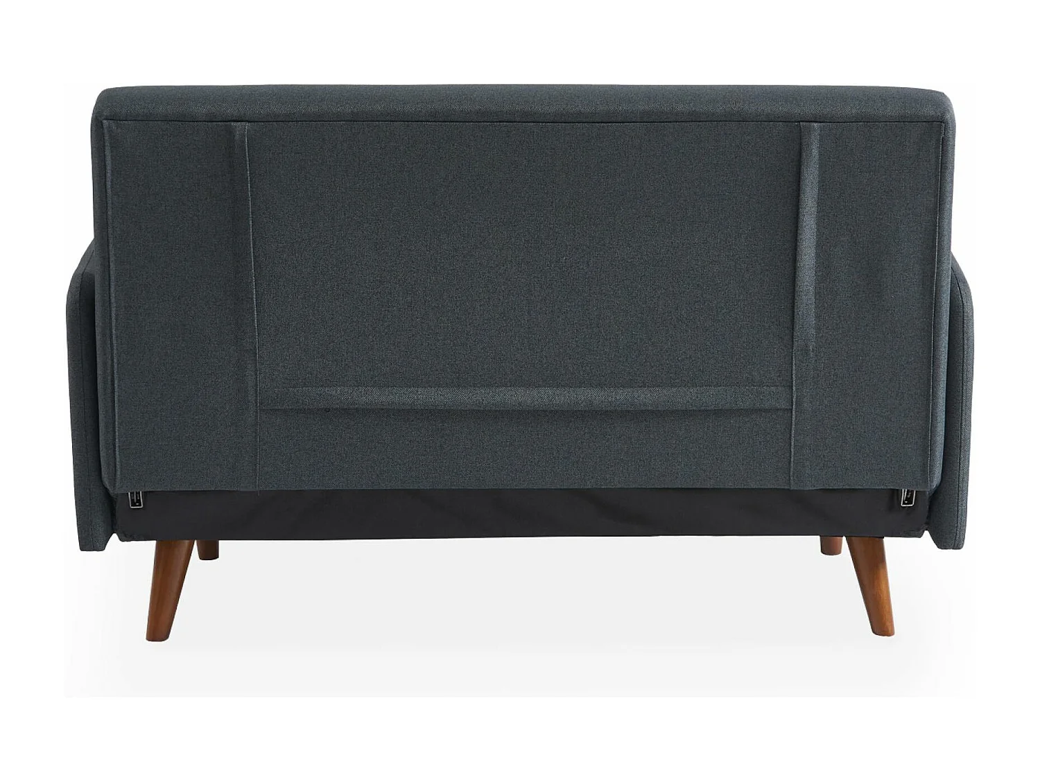 Sofá cama con patas de madera de 2 plazas gris oscuro