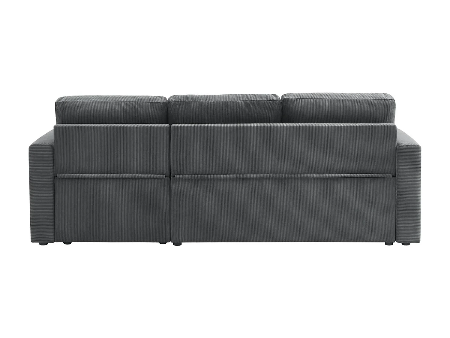 Divano letto angolare reversibile in velluto a coste a 3 posti, grigio