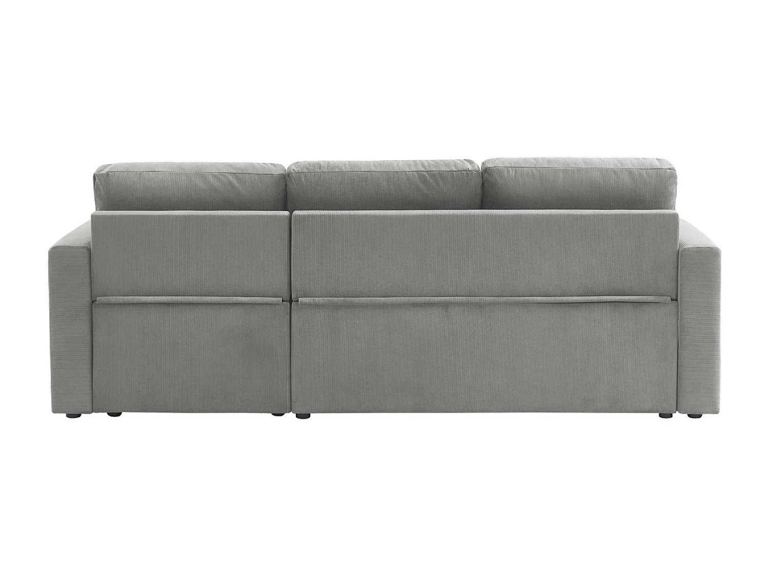 Divano letto angolare reversibile in velluto a coste, 3 posti, grigio