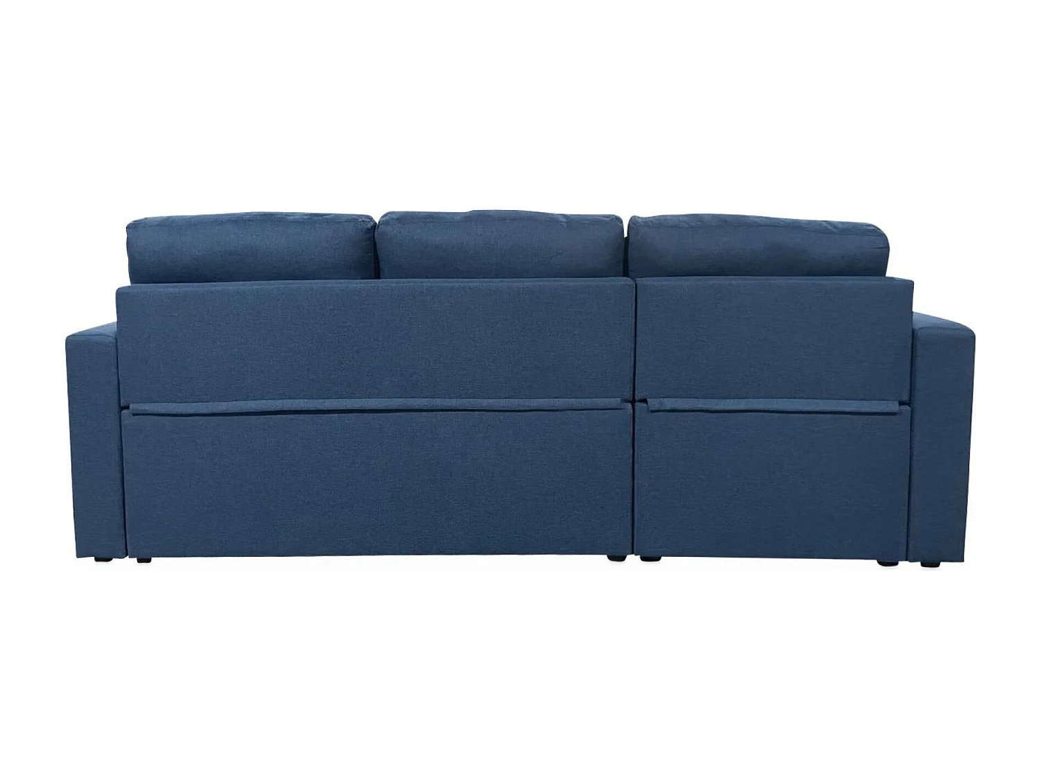Divano letto angolare reversibile 3 posti con contenitore, blu