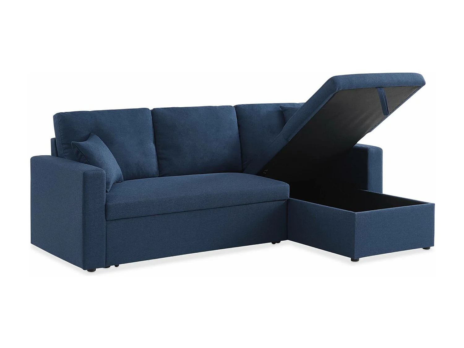 Sofá cama esquinero reversible de 3 plaza azul