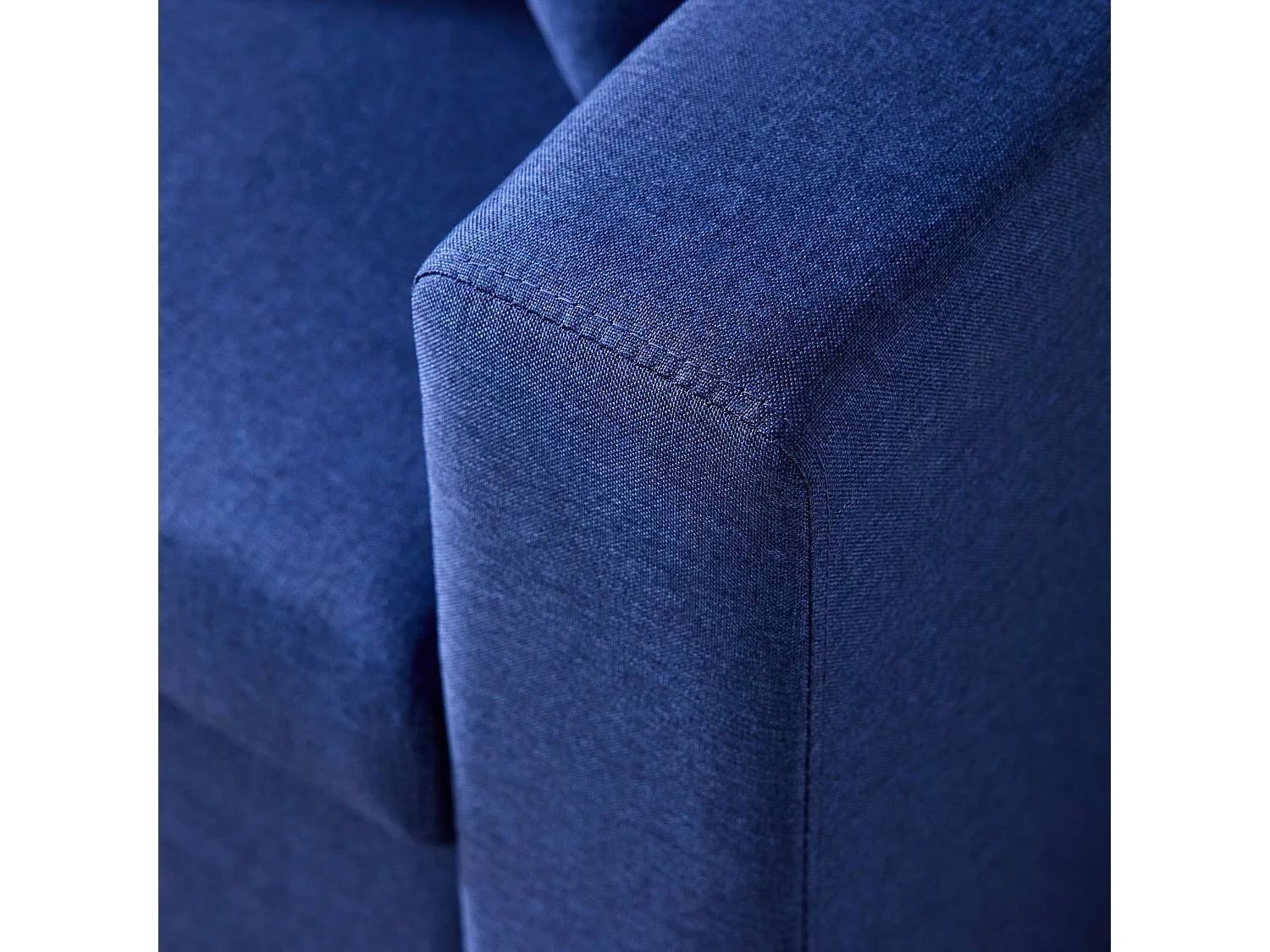 Canapé d'angle convertible en tissu bleu - IDA - 3 places. fauteuil d'angle réversible coffre rangement lit modulable