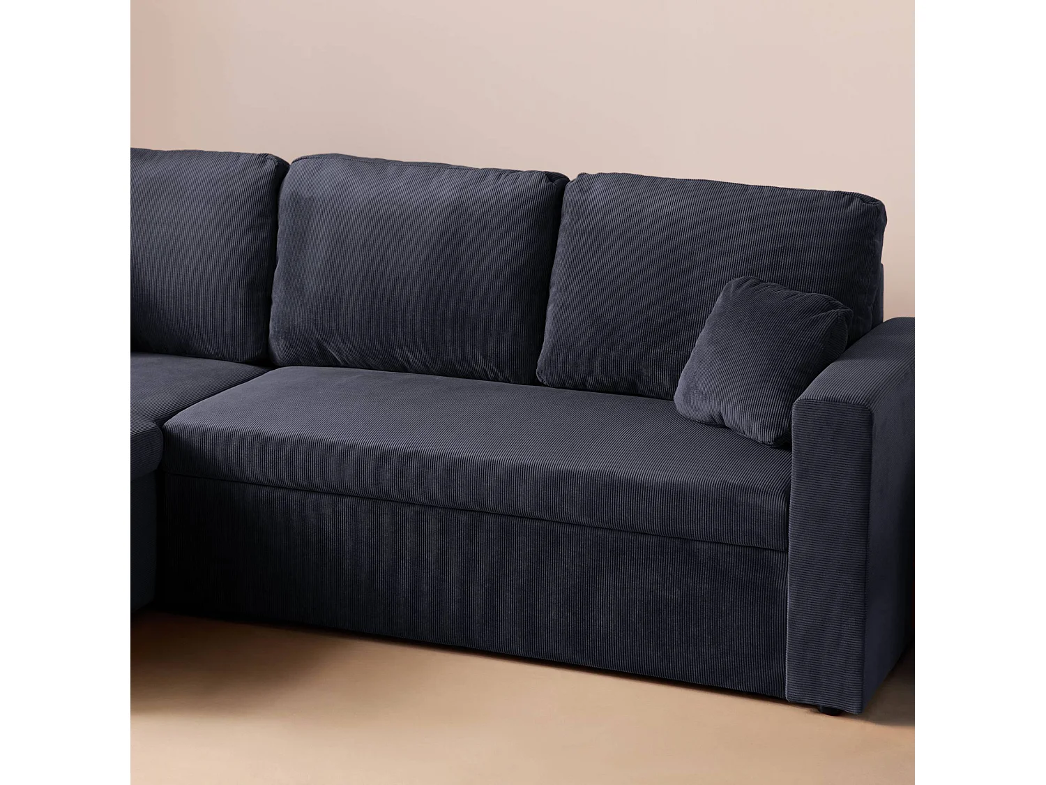 Sofá cama esquinero reversible con espacio de almacenamiento, 3 plazas