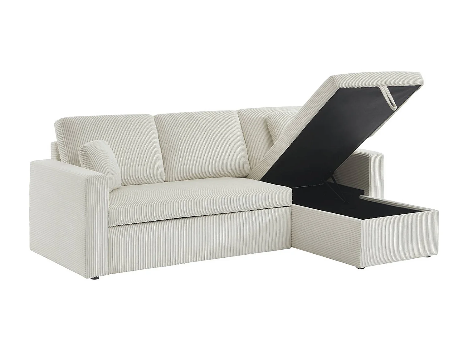 Sofá cama esquinero reversible 3 plazas crema