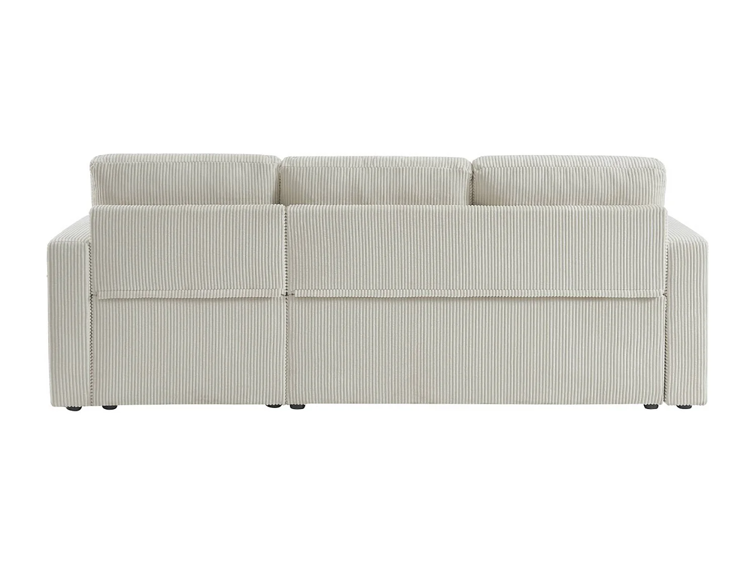 Divano letto angolare reversibile, 3 posti, crema