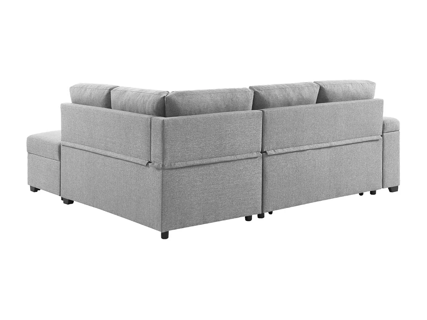 Sofá cama con reposapiés de 3 plazas gris claro