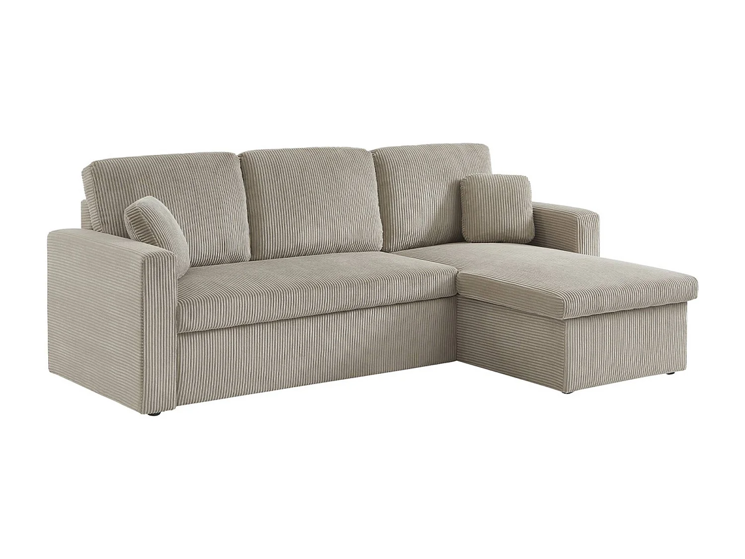 Divano letto angolare reversibile, 3 posti, grigio