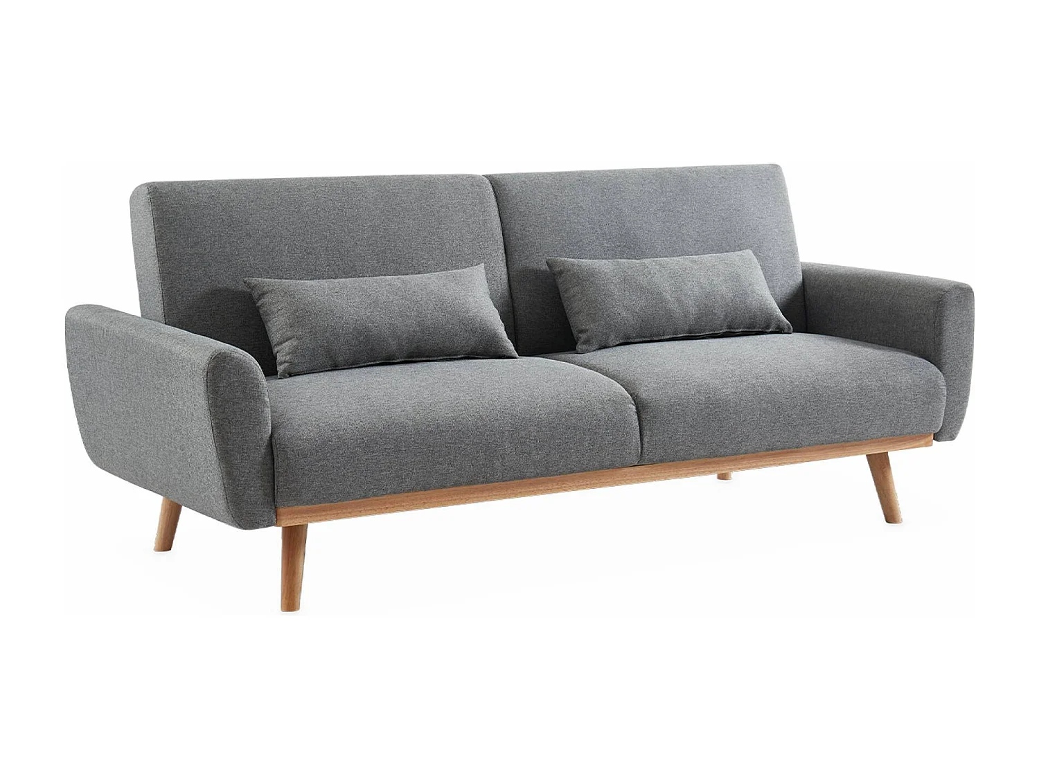 Canapé convertible design en tissu - Oskar - 2 - 3 places scandinave droit avec pieds bois