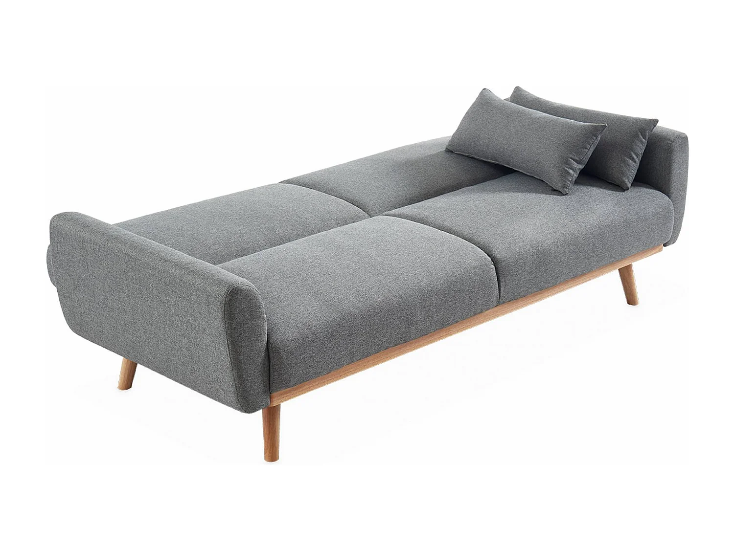 Canapé convertible design en tissu - Oskar - 2 - 3 places scandinave droit avec pieds bois