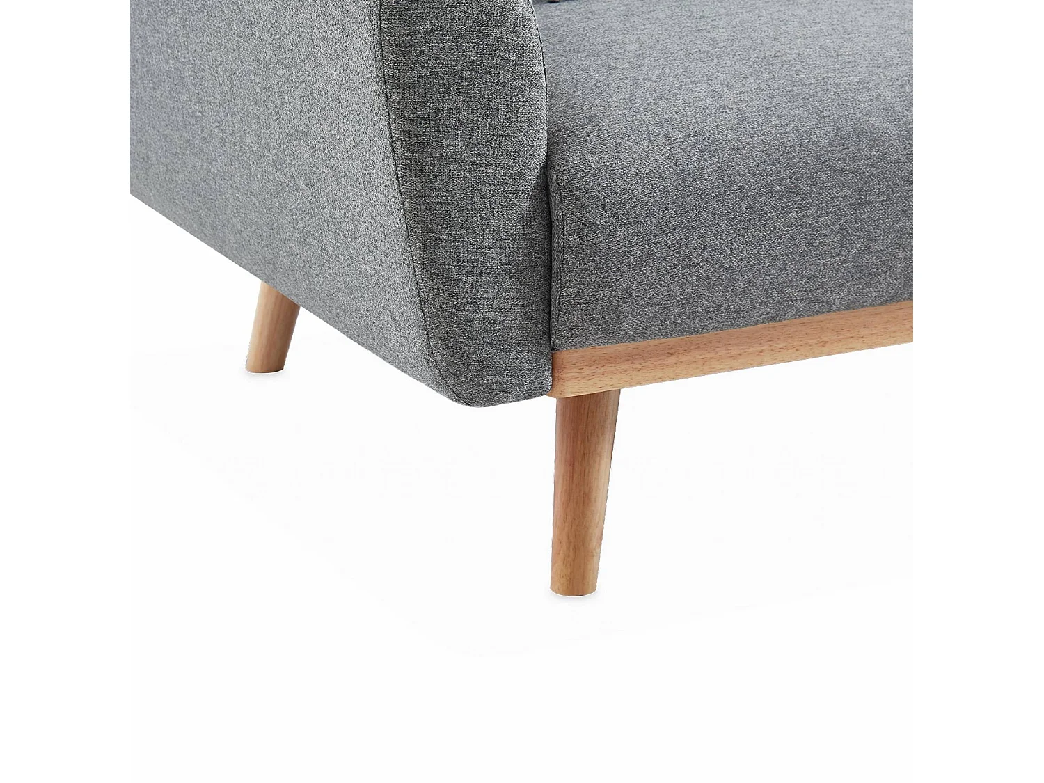Canapé convertible design en tissu - Oskar - 2 - 3 places scandinave droit avec pieds bois