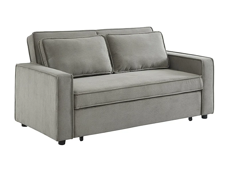 Sofá cama de pana de 3 plazas gris claro