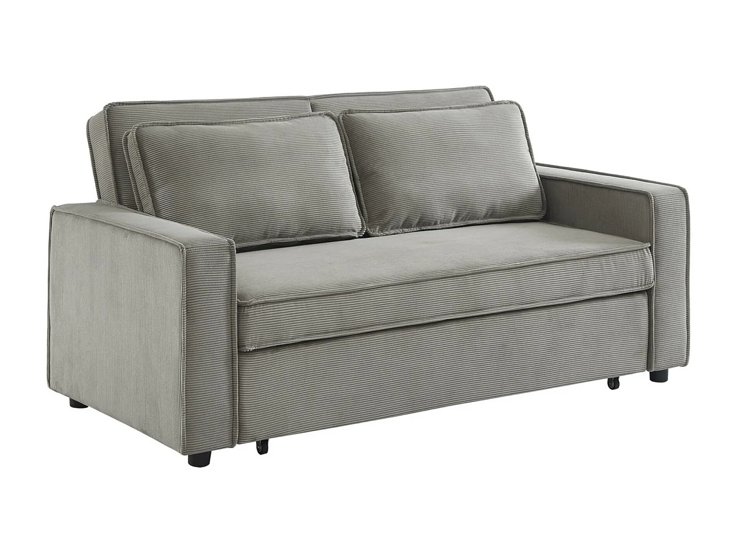 Sofá cama de pana de 3 plazas gris claro