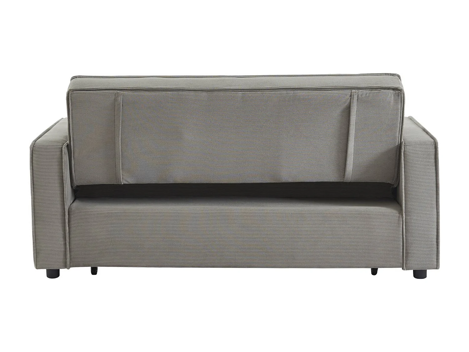 Divano letto a 3 posti in velluto a coste, grigio chiaro