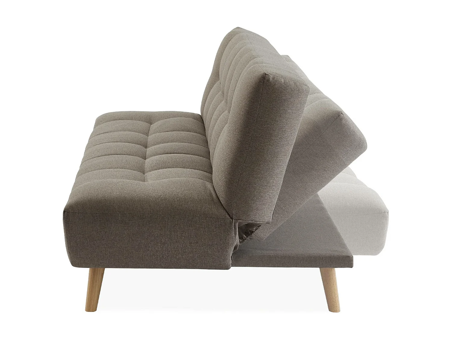 Divano letto a 3 posti, trasformabile, in tessuto, beige