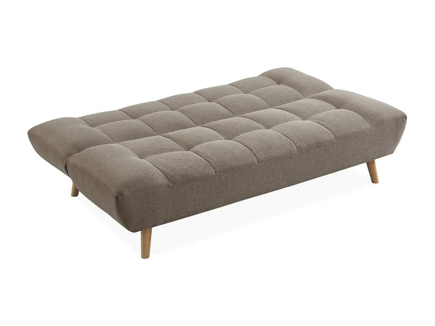 Divano letto a 3 posti, trasformabile, in tessuto, beige