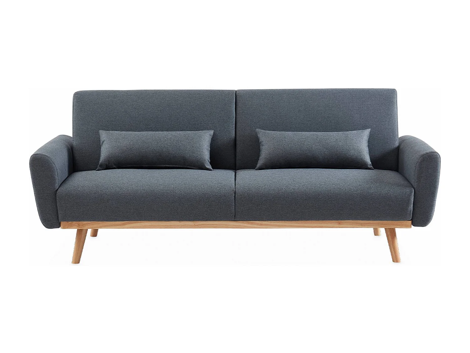 Sofá cama de tela de 2 a 3 plazas gris oscuro