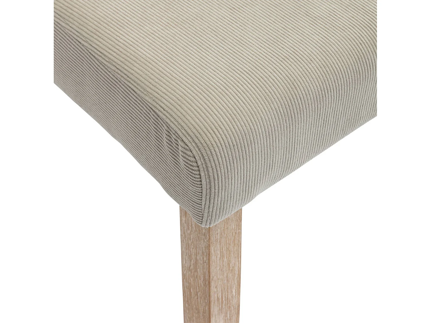 Lot de 4 chaises RITA velours côtelé pieds en bois d'hévéa cérusé