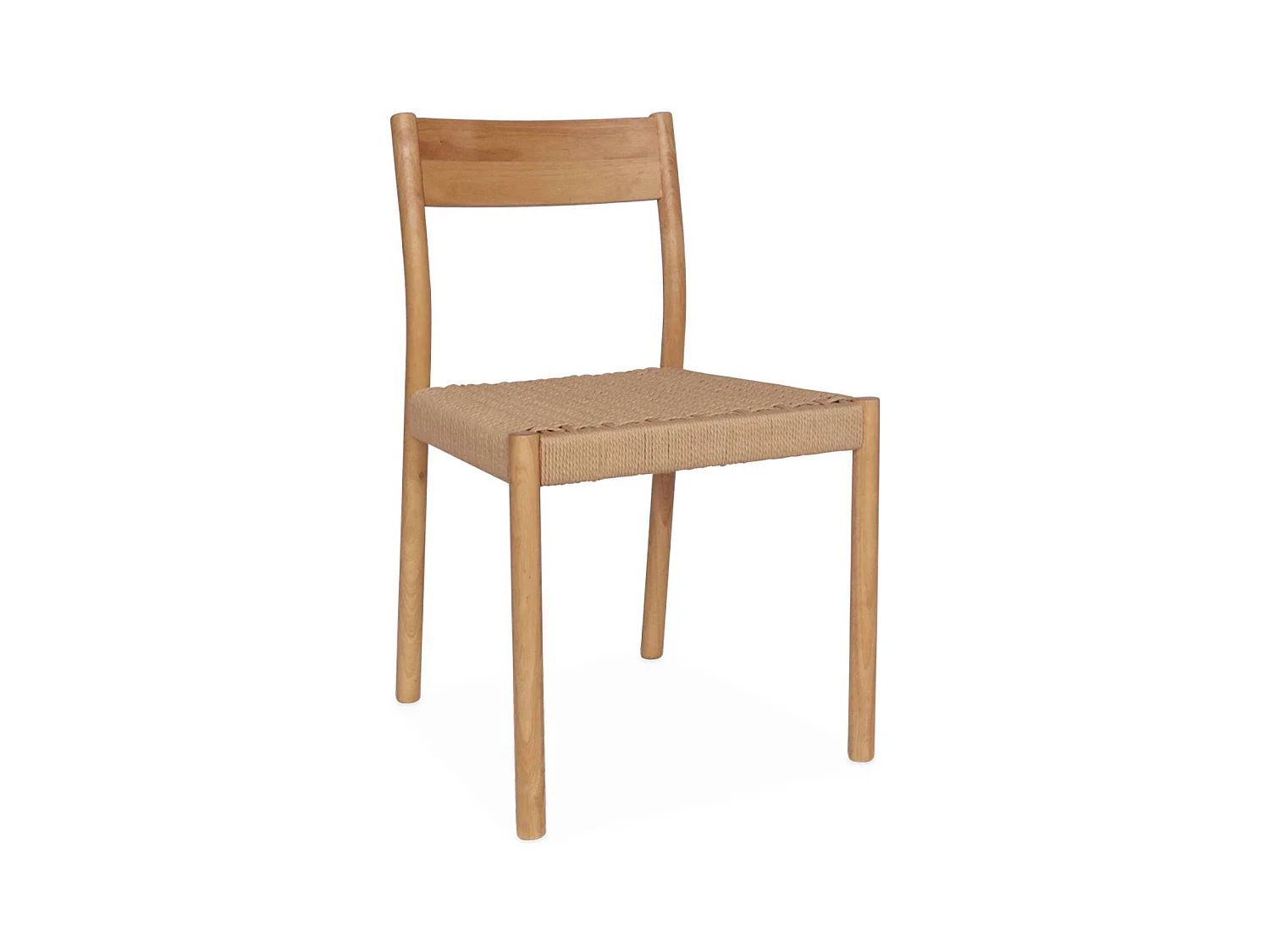 Silla de madera y cuerda, set de 2 natural