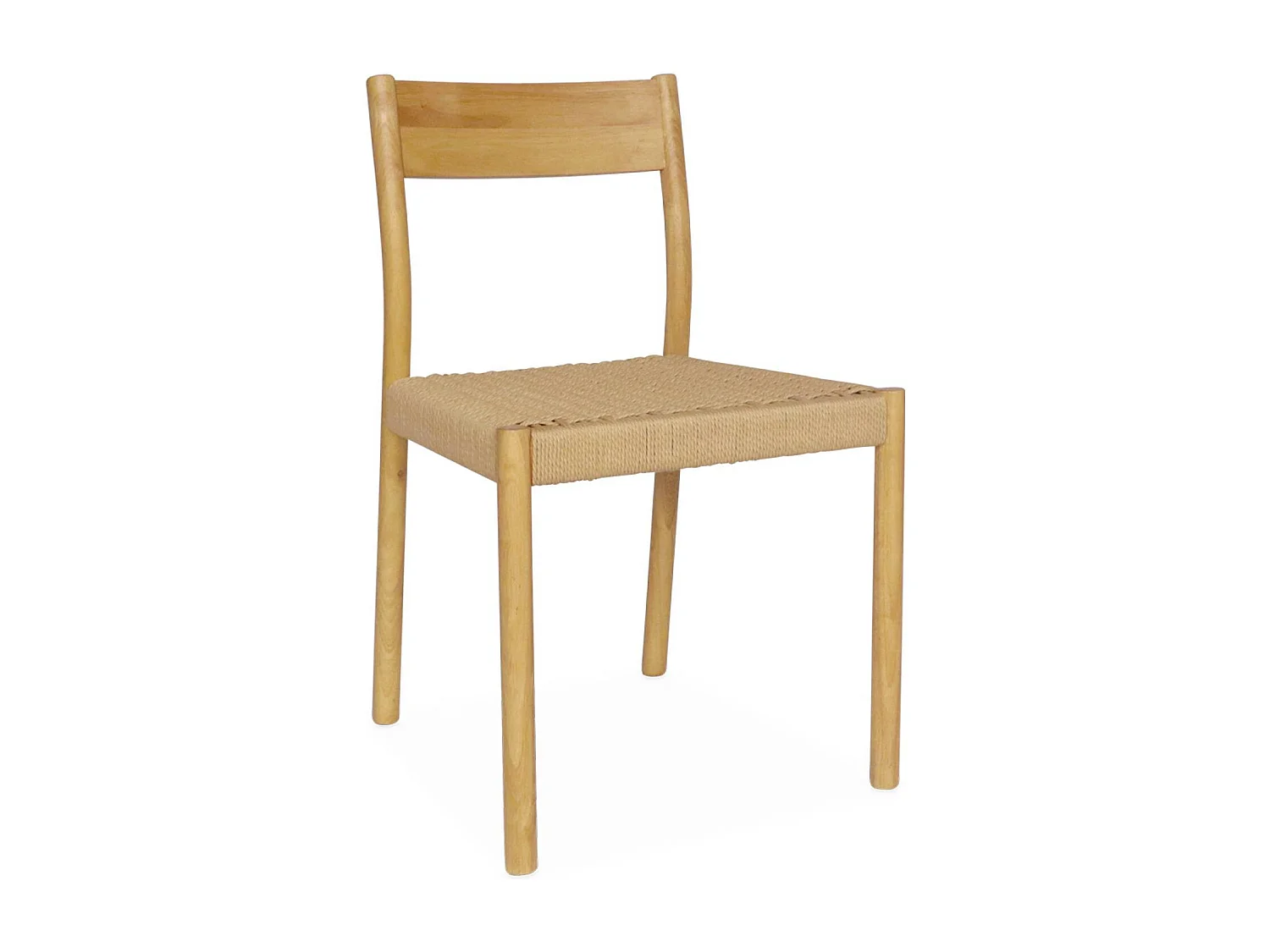 Silla de madera y cuerda, set de 2 natural