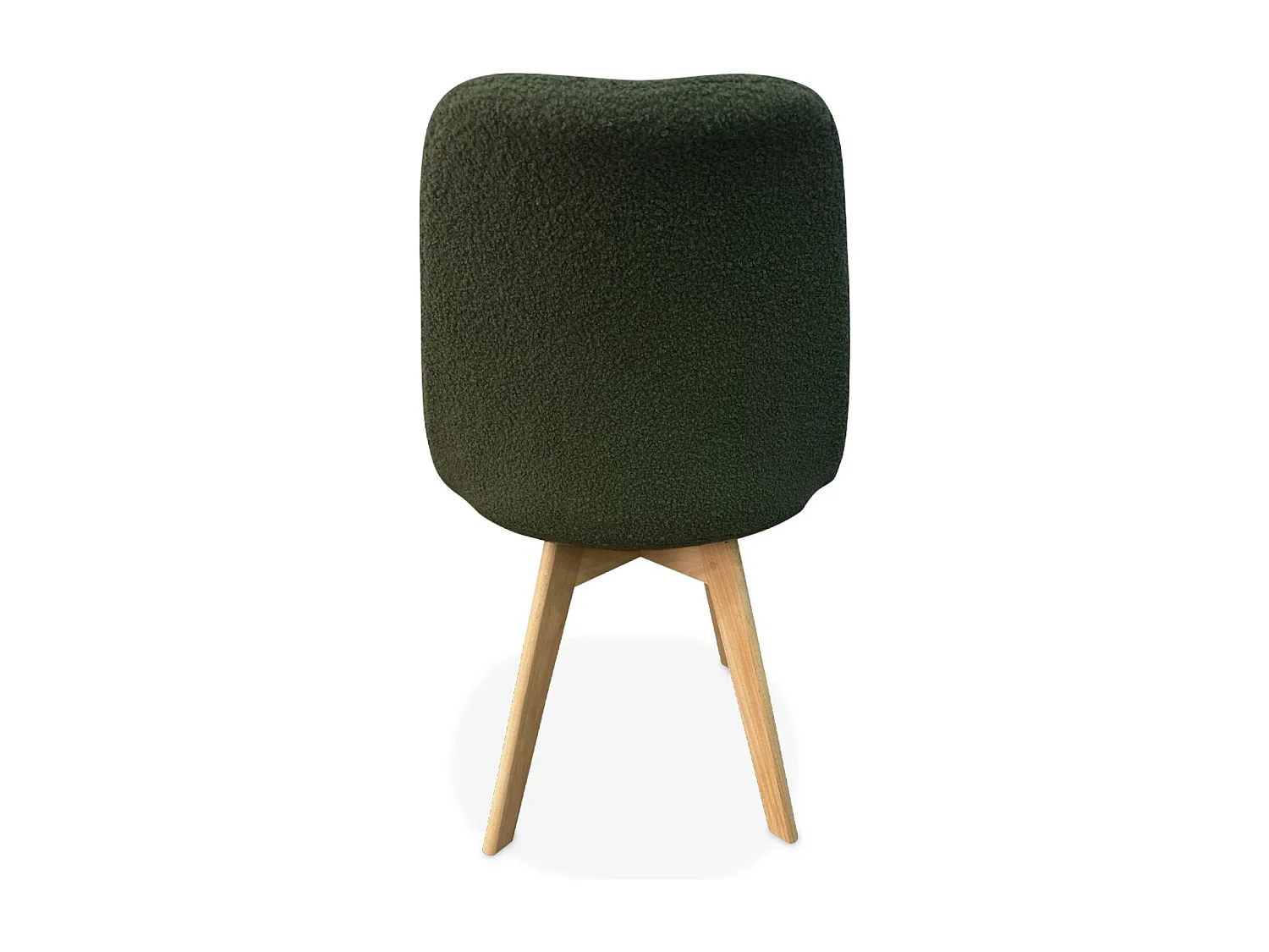 Lot de 4 chaises scandinaves NILS revêtement bouclette kaki. pieds bois de hêtre. chaise 1 place