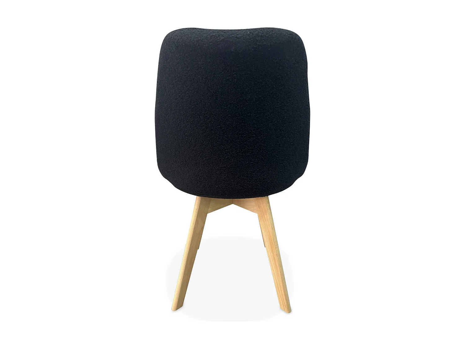 Lot de 4 chaises scandinaves NILS revêtement bouclette noire. pieds bois de hêtre. chaise 1 place