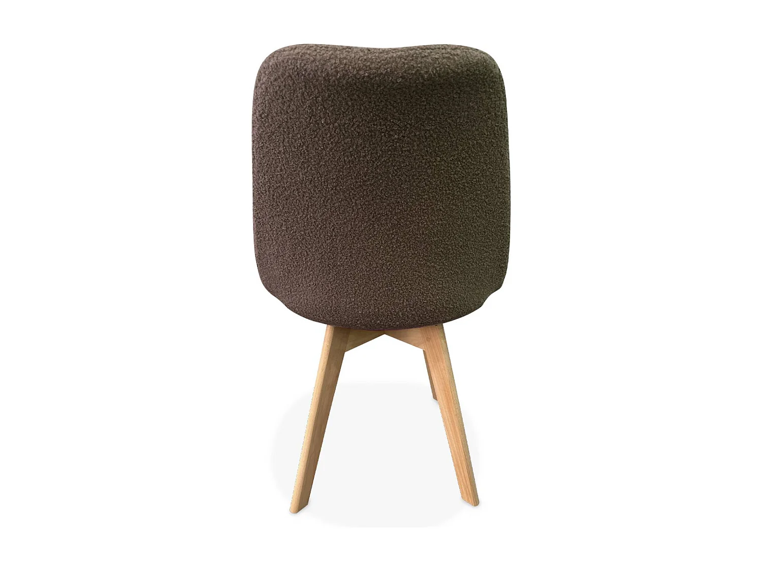 Lot de 4 chaises scandinaves NILS revêtement bouclette taupe. pieds bois de hêtre. chaise 1 place