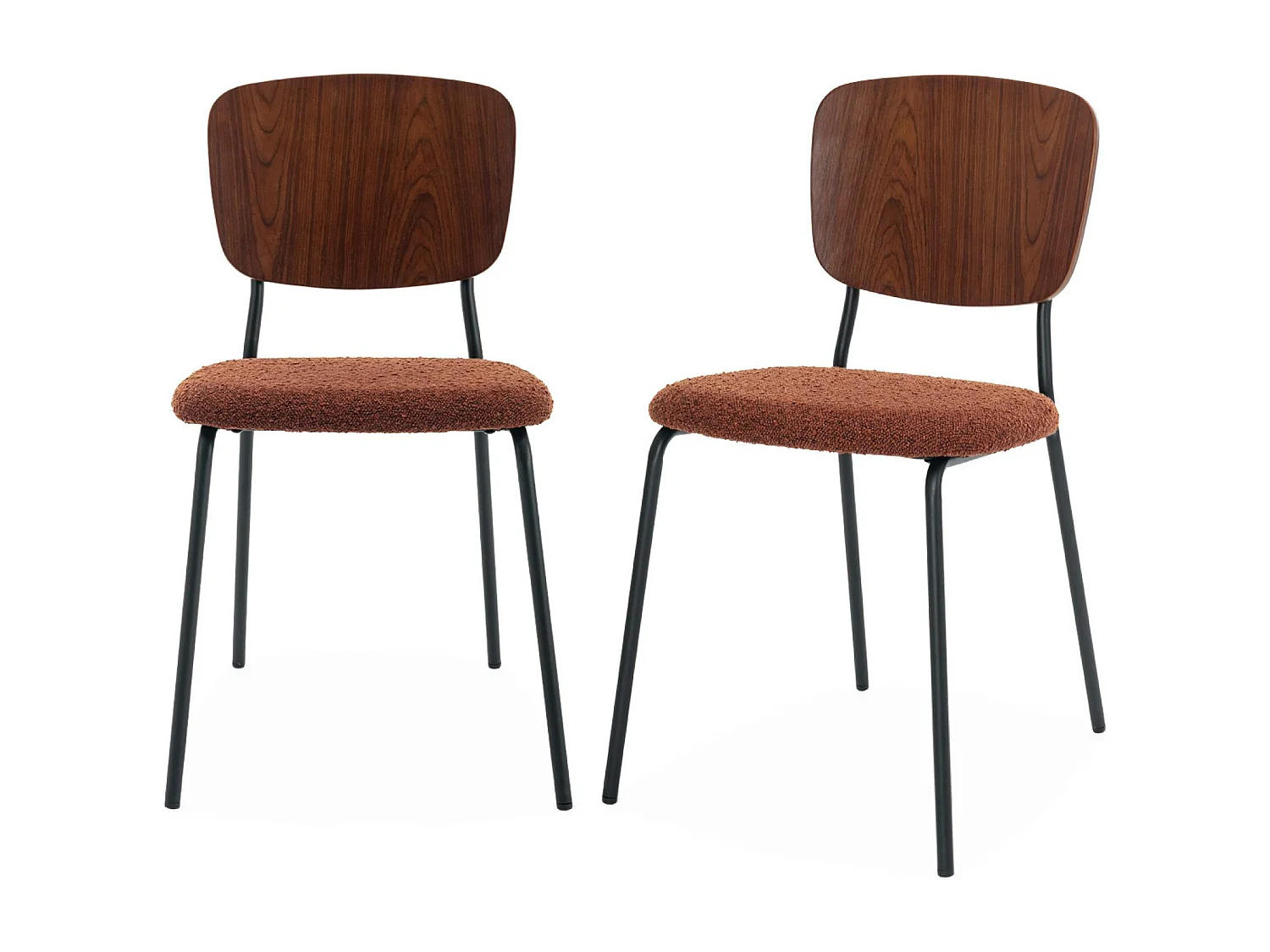 Sillas loop texturizada, set de 2 terracotta