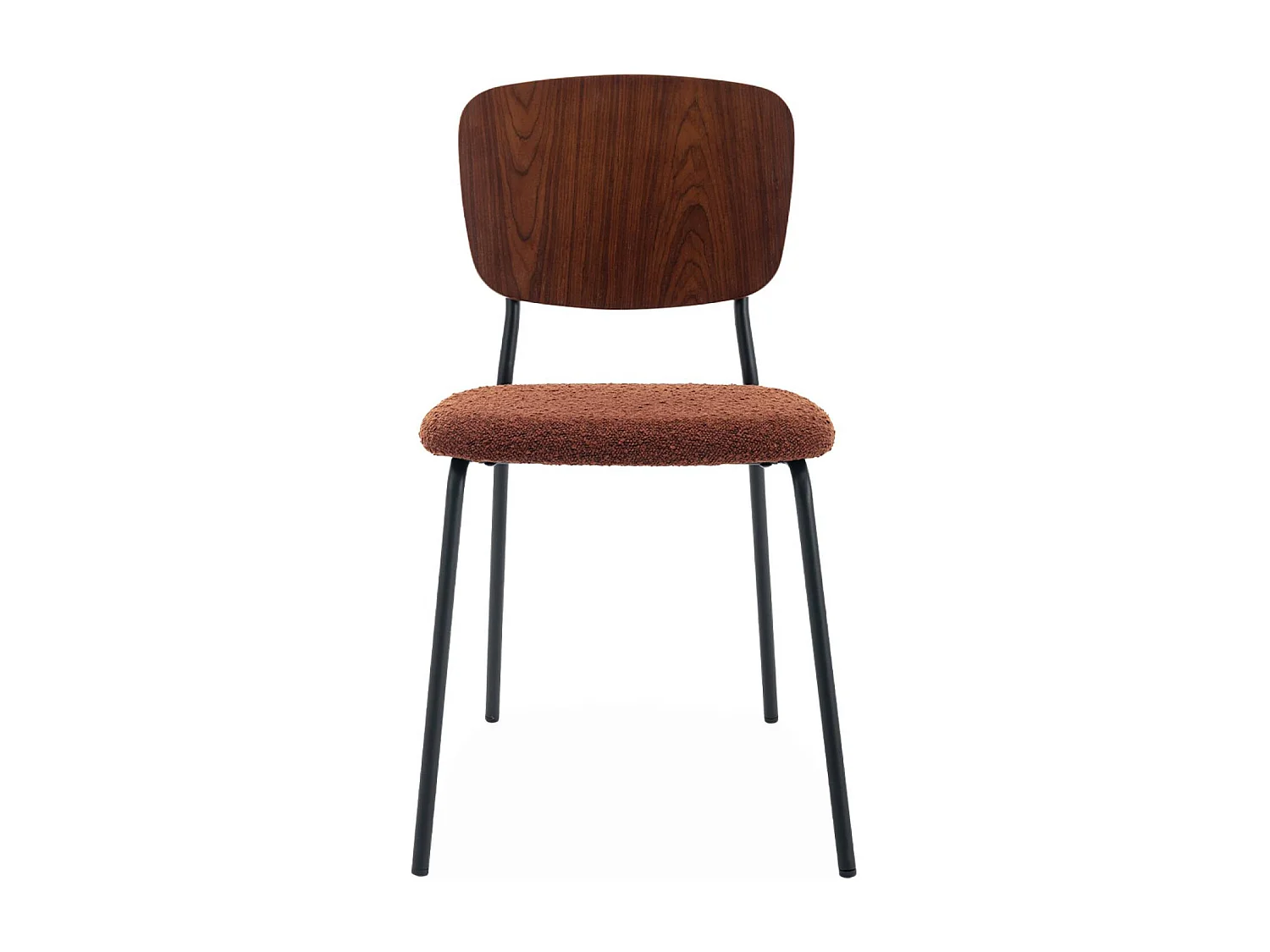 Set di 2 sedie bouclé struttura in legno con gambe in metallo,