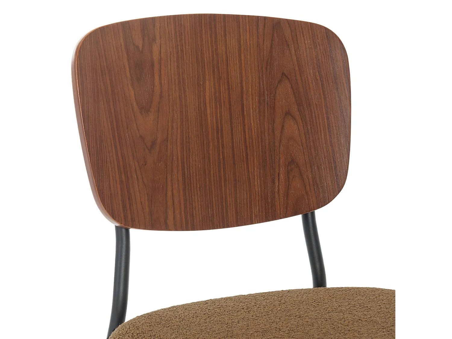 Set di 2 sedie bouclé struttura in legno con gambe in metallo,