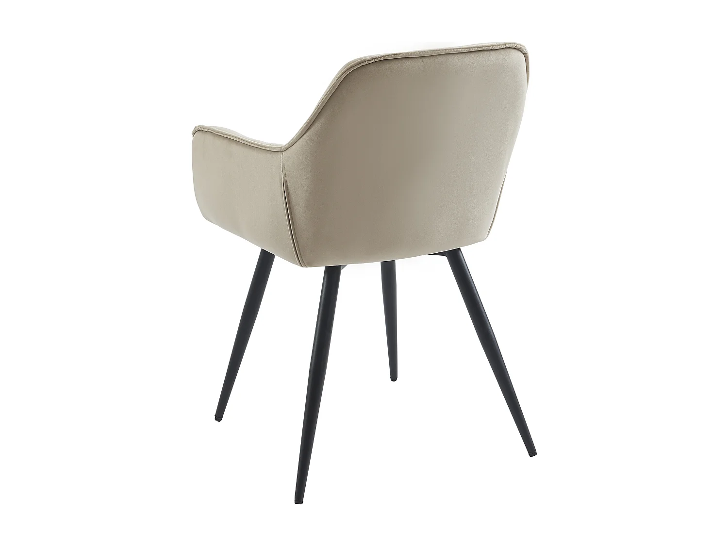 Lot de 6 chaises avec accoudoirs en velours et métal noir - Beige - MOBELIA de Pascal Morabito