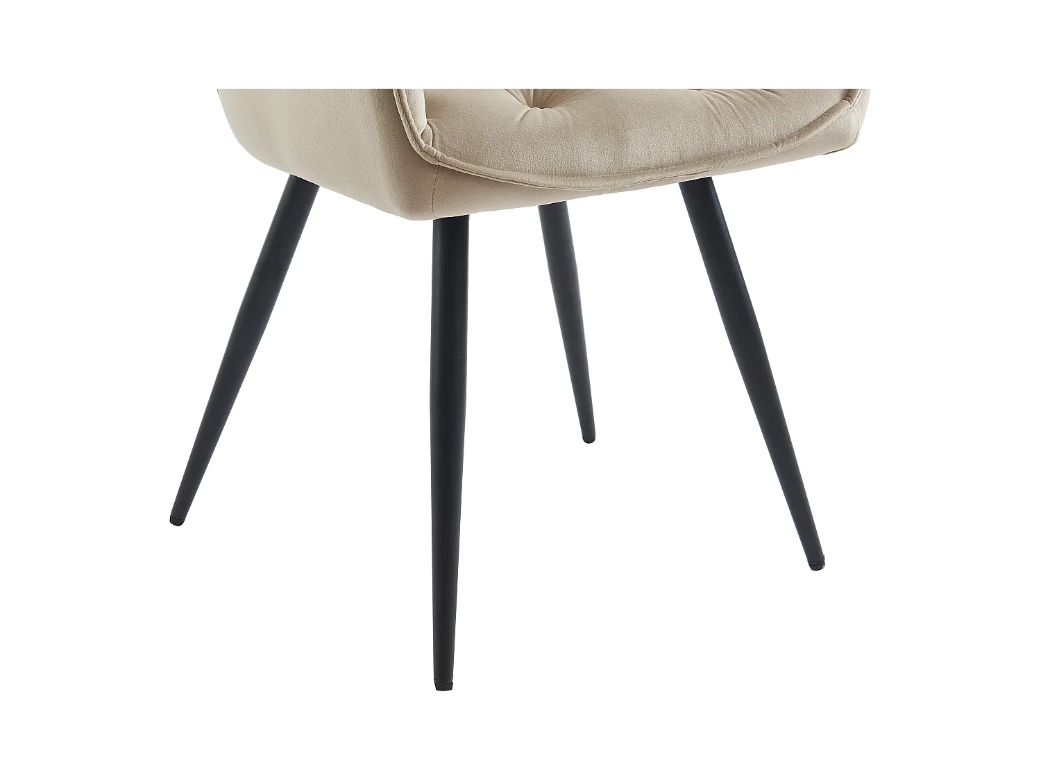 Lot de 6 chaises avec accoudoirs en velours et métal noir - Beige - MOBELIA de Pascal Morabito
