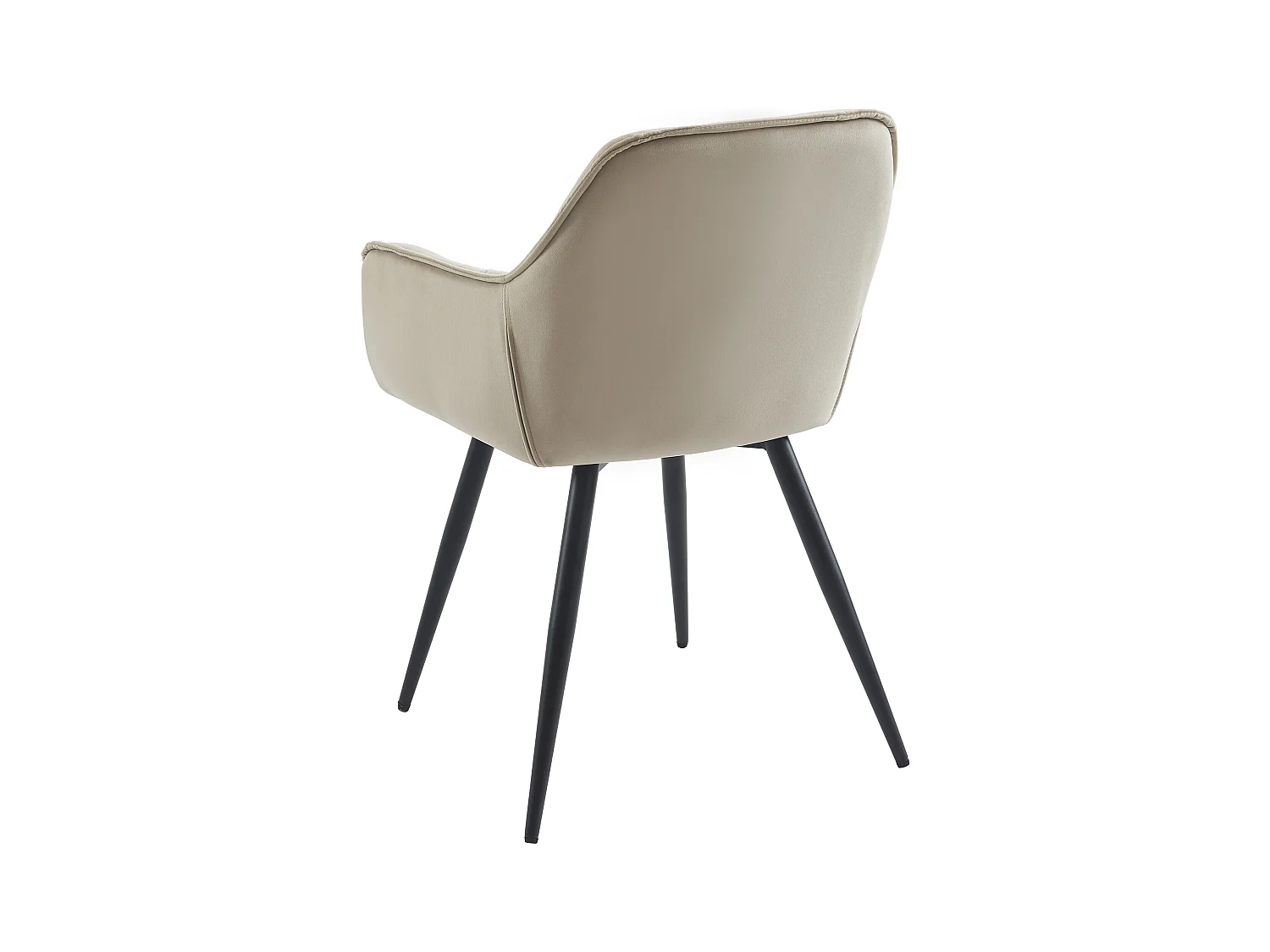 Lot de 6 chaises avec accoudoirs en velours et métal noir - Beige - MOBELIA de Pascal Morabito