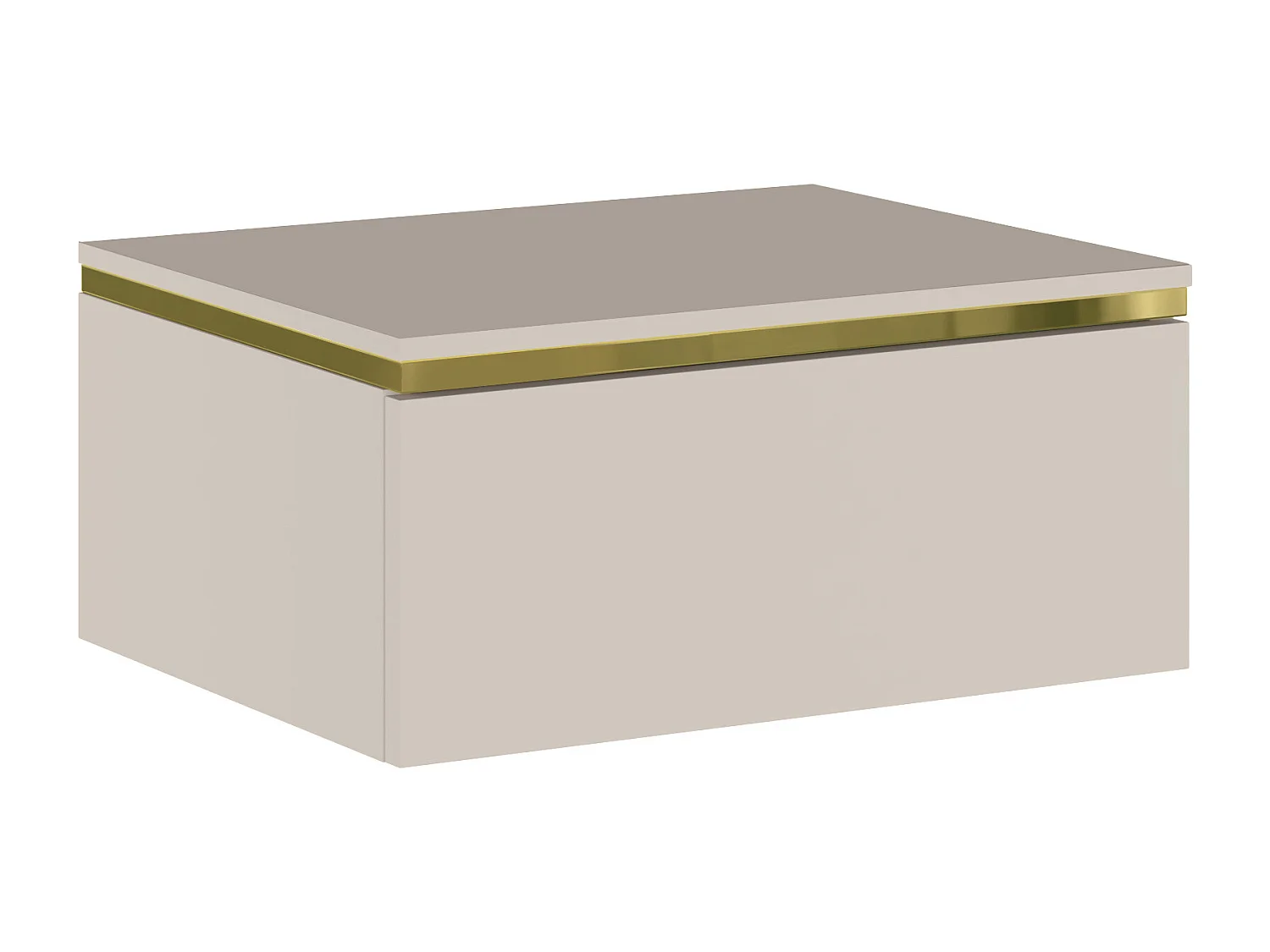 Table de chevet suspendue avec 1 tiroir - Beige et doré - VUKIA de Pascal Morabito