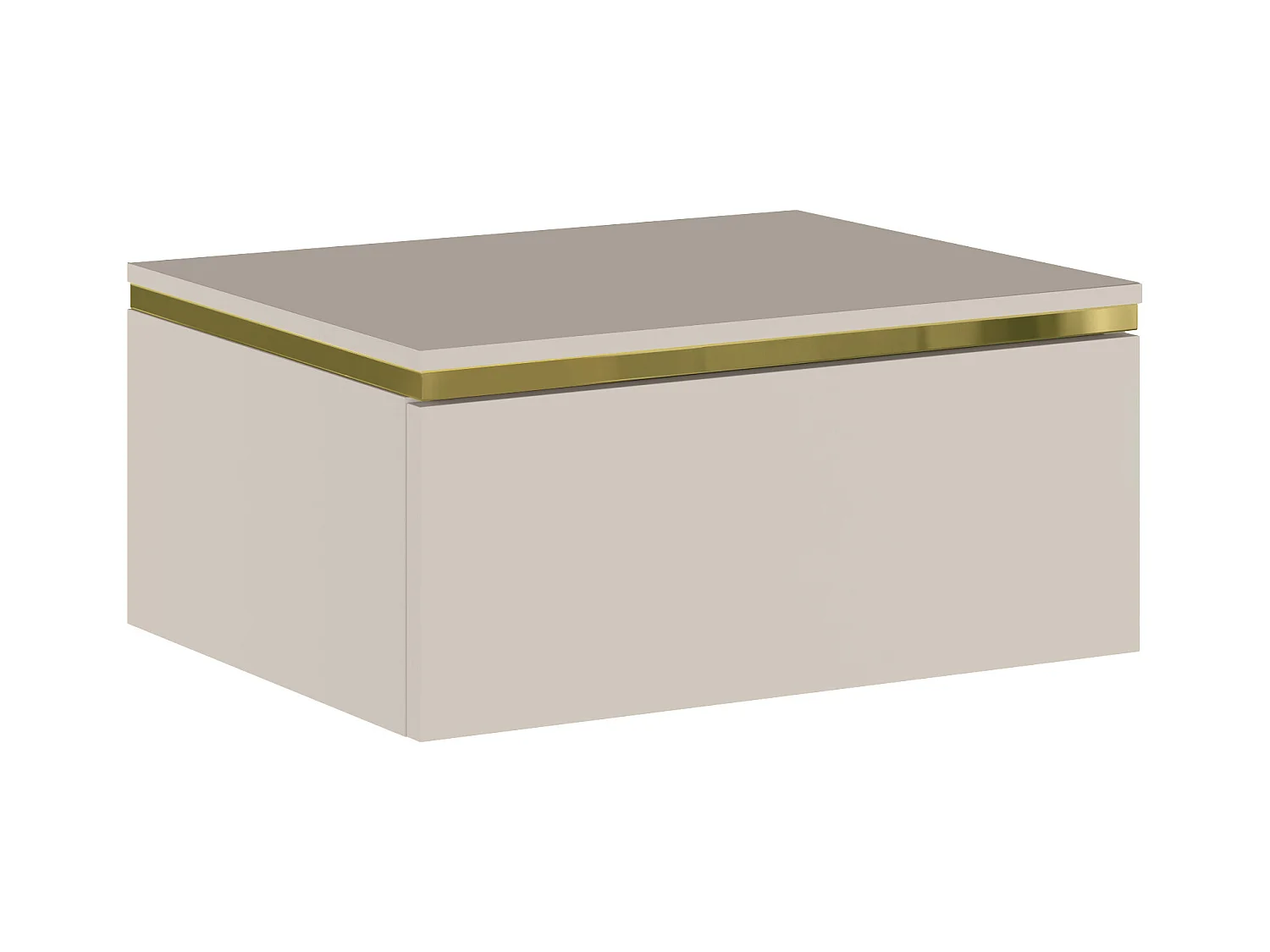 Nachttisch hängend mit 1 Schublade - Beige & Goldfarben - VUKIA von Pascal Morabito