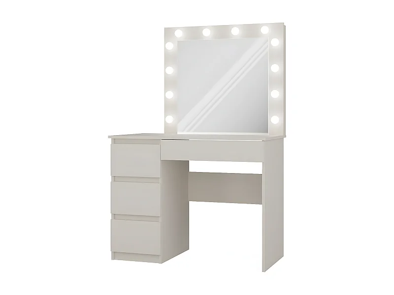 Toaletka | Lustro LED Marina | Biurko Mijas Lewe|  Kaszmir | 98x51x146 | 4 Szuflady