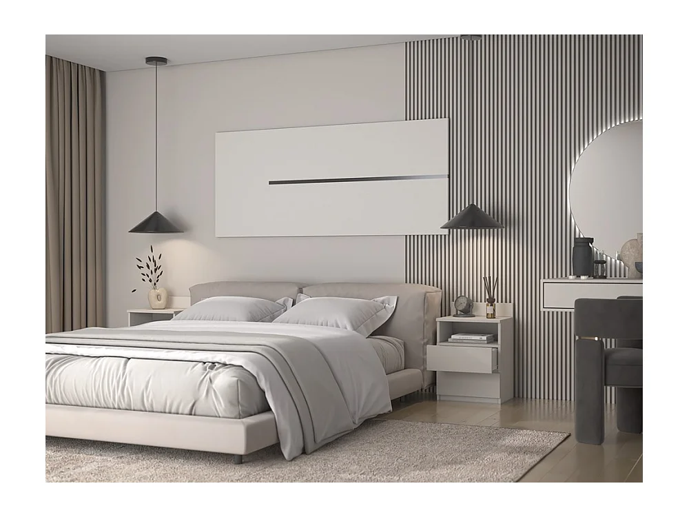 Szafka Nocna Malwa M1 | Kaszmir |40x32x59 cm | Nowoczesna 2-Szuflady