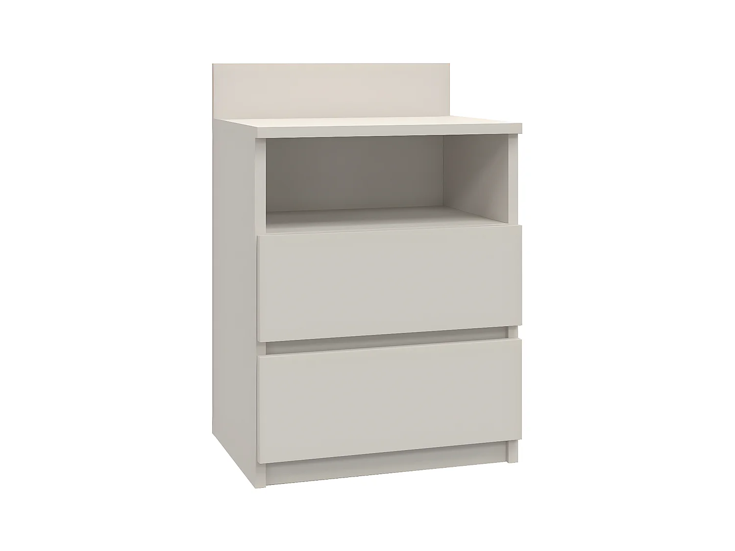 ASTER T1 - Table de chevet avec 2 tiroirs beige - 59x40x32 cm - Table de nuit - Style scandinave