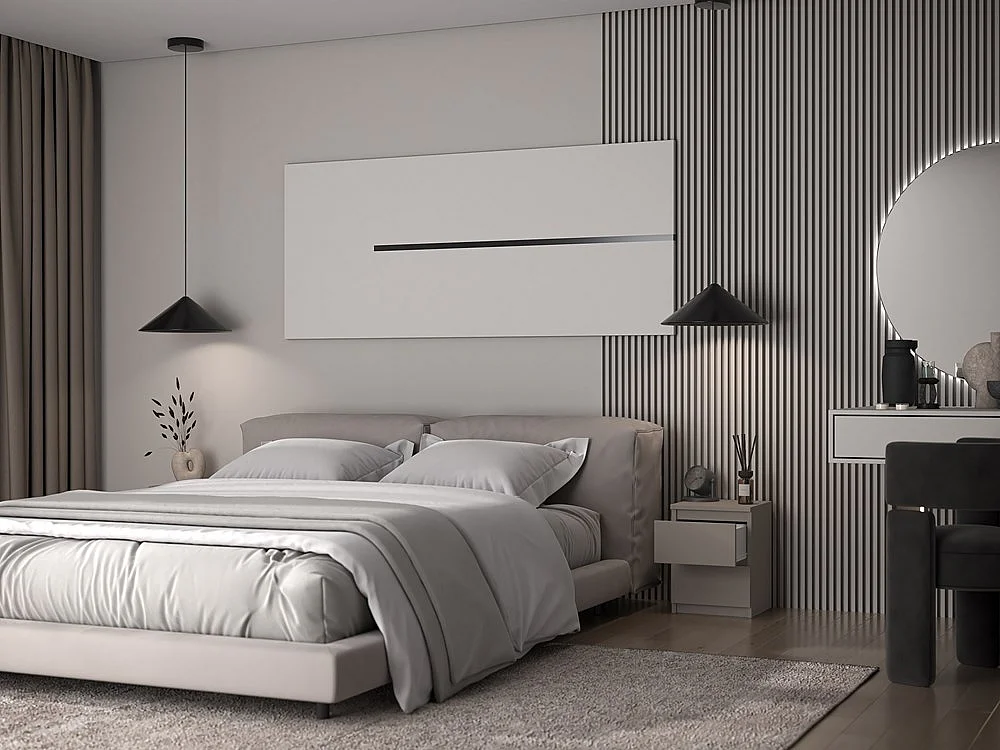 ASTER - Comodino in stile scandinavo - 30x30x40 cm - Comodino con 2 cassetti - Arredo camera da letto