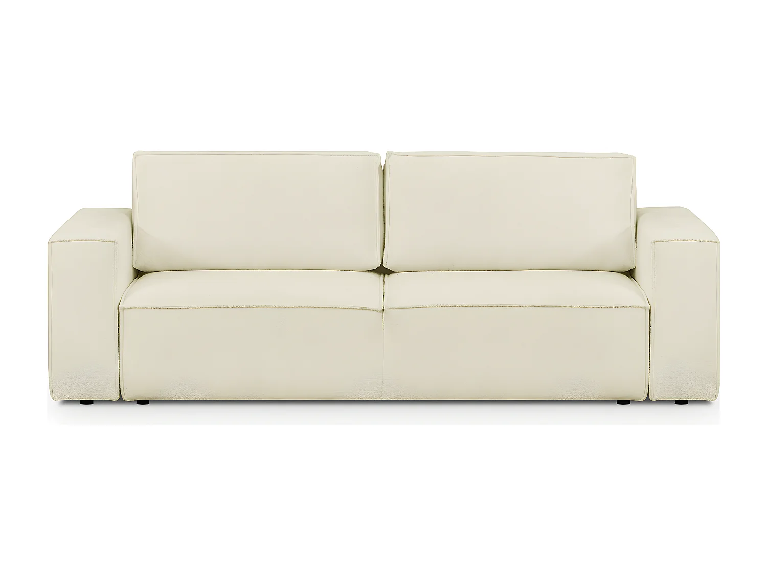 Canapé modulable 3 places en tissu bouclé écru - Harper Mod