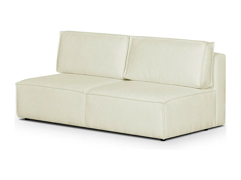 Module canapé 2 places en tissu bouclé écru - Harper Mod