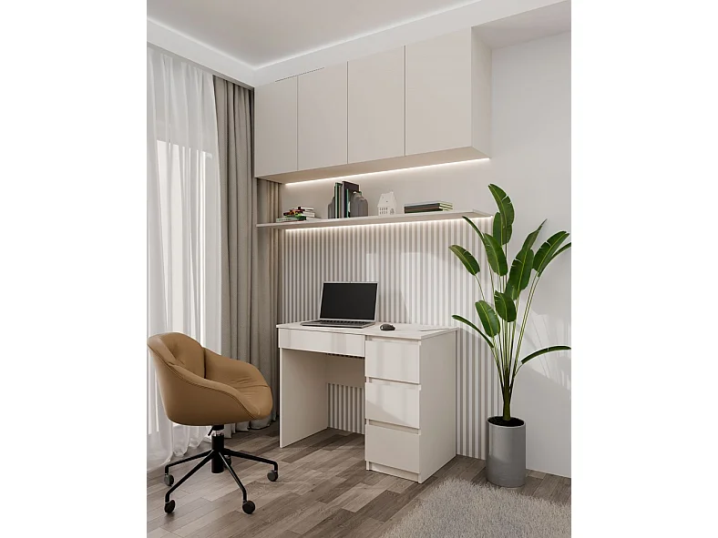 MESO - Bureau droit style moderne bureau/chambre - 98x51x76 cm - 4 tiroirs