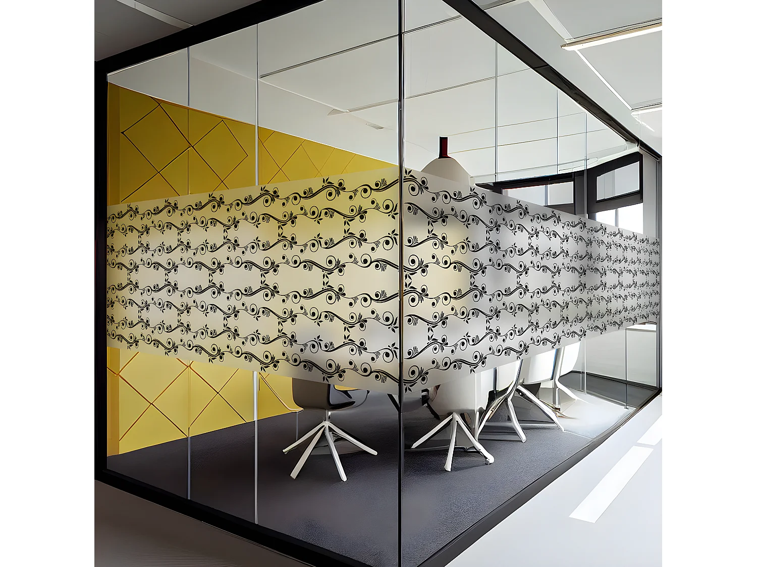 Film Fenêtre Anti Regard Occultant - MOTIF BAROQUE LONG - Stickers pour Vitres & Porte de Douche - 40X200cm