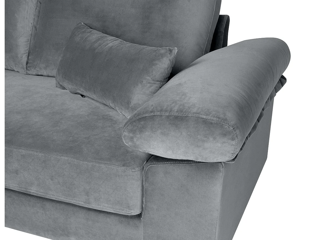 Divano angolare 3 posti con chaise longue sinistra velluto grigio - Washington