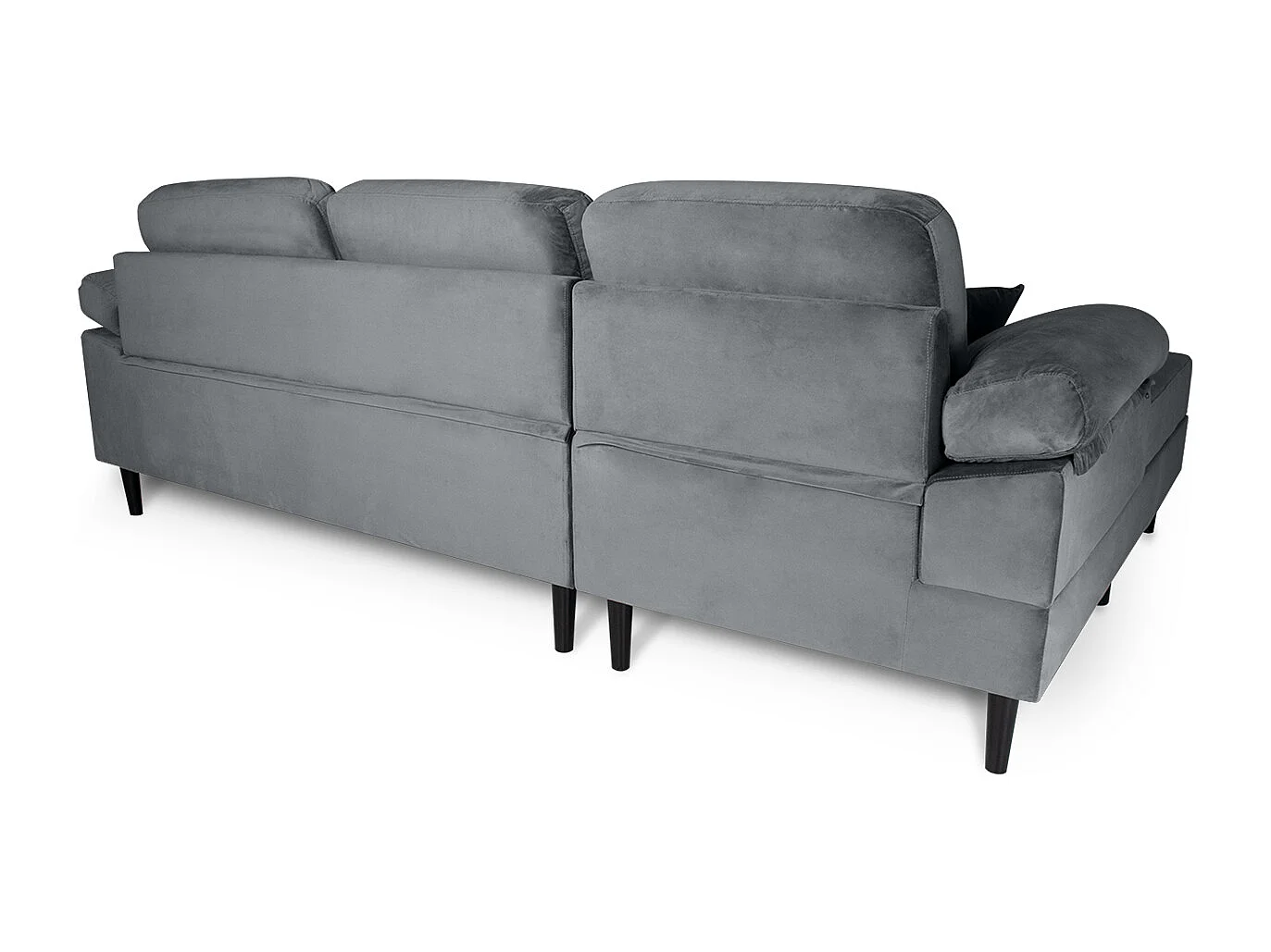 Divano angolare 3 posti con chaise longue sinistra velluto grigio - Washington