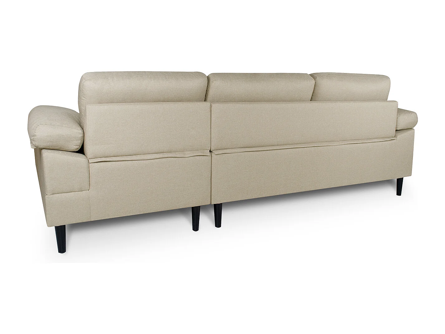 Divano angolare 3 posti con chaise longue destra tessuto beige - Washington