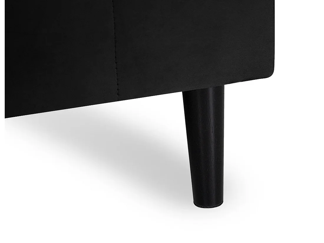 Divano angolare 3 posti con chaise longue sinistra velluto nero - Washington